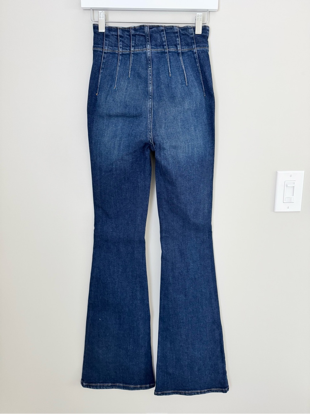 Free People Dark Blue High-Waist Flare Jeans - Picture 9 of 15